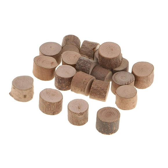 yuksok Natural Tree Blocks,Wooden Building Blocks Set 30 Pieces,Natural Unfinished Wood