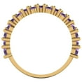 thumbnail image 5 of 0.98 ctw Wedding Band for Women - 18K Yellow Gold Simulated Alexandrite Stackable Eternity Ring, 5 of 6