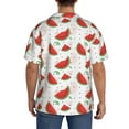thumbnail image 3 of Gukieu Hand Drawn Watermelon Print Men's Short-sleeved Shirts, Button-down Pocket Shirts, T-shirts, Beach Vacation Travel Summer Clothing-Large, 3 of 5