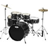 Sound Percussion Labs 5-Piece Junior Drum Set with Cymbals Black