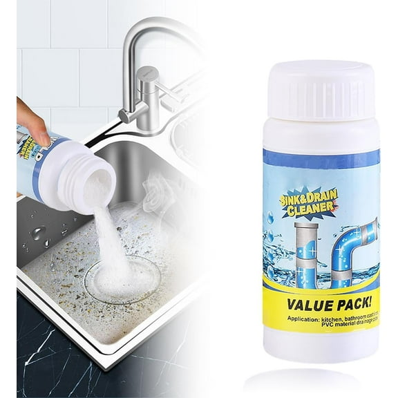 Heavy Duty Sink and Drain Cleaner Powder, Fast Acting Pipe Clog Remover for Grease, Hair, and Soap Scum