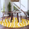 thumbnail image 3 of Round Rugs 5Ft, Yellow Round Area Rug Washable Indoor Throw Carpet, Stripes Modernism Abstract Geometric Soft Non Slip Circle Rug for Cabinet Bathroom Home Decor Aesthetic, 3 of 8