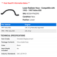 thumbnail image 2 of Lower Radiator Hose - Compatible with 1993 - 1997 Volvo 850 1994 1995 1996, 2 of 2