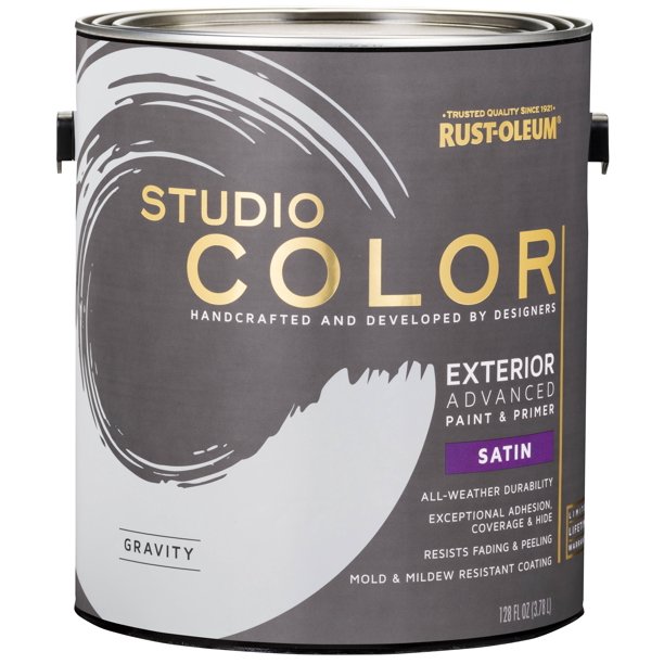 Gravity, RustOleum Studio Color Exterior Paint + Primer, Satin Finish, 2Pack