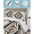 thumbnail image 4 of Boho Black Brown Queen Size Down Alternative Comforter, Lightweight Comforter Quilt Bedding Set with Pillow Shams Geometric Southwestern Ethnic Vintage All Seasons Bed Comforter Duvet Insert 90"x96", 4 of 7