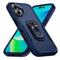 thumbnail image 2 of for iPhone 16 Case, Slim Fit Military Grade Drop Tested Dual Layer Shockproof Case with 360 Ring Holder Kickstand Protective Rugged Car Magnetic Non-Slip Phone Case,Blue, 2 of 10
