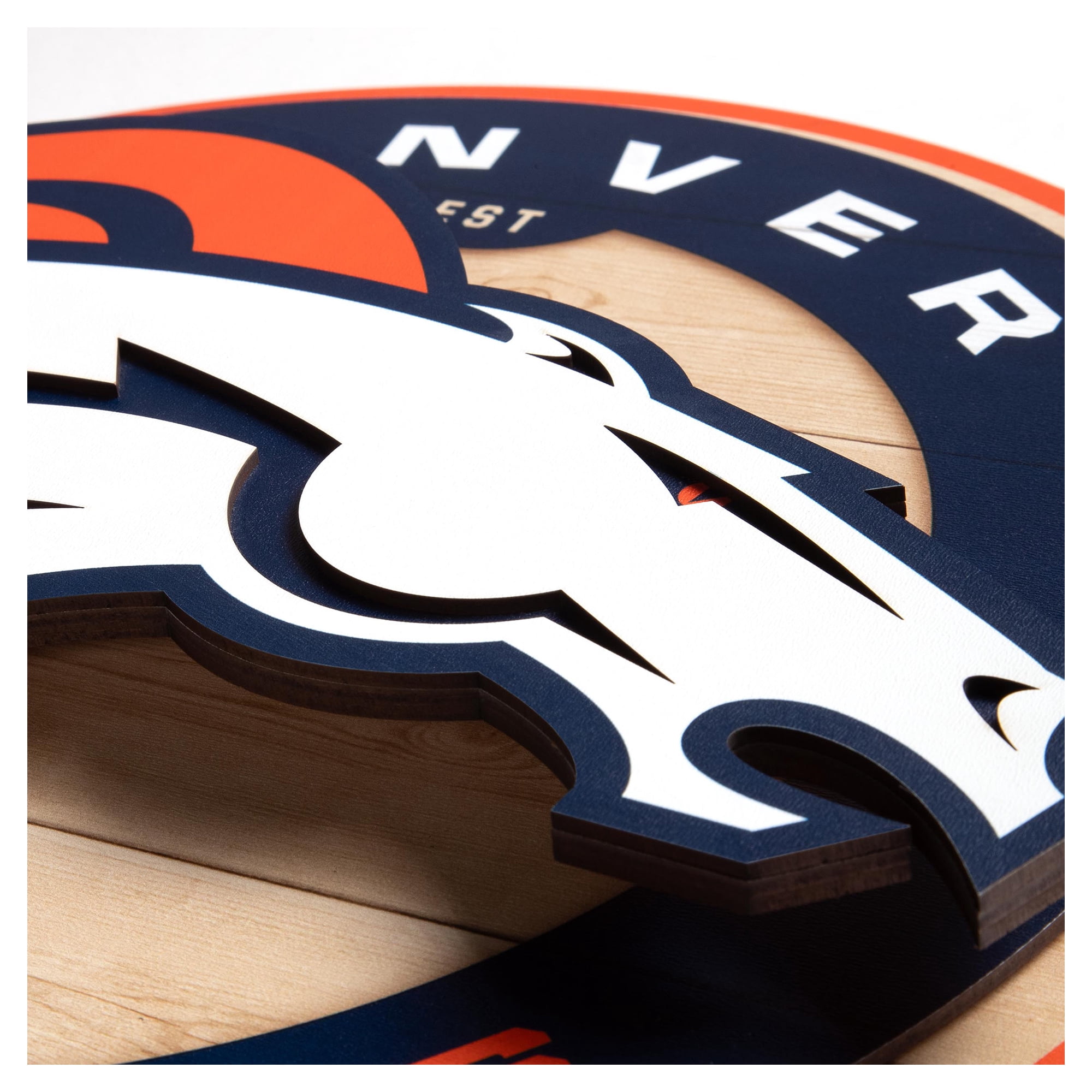 IDNA Denver Broncos 15" x 15" 3DX Logo Circle Backer Wall Art