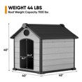 thumbnail image 3 of ZYJOYY 46" Large Outdoor Dog House, Durable Waterproof Plastic Dog House for XXL Large Dogs, Indoor & Outdoor Dog Kennel with Raised Floor (Cement Gray, 46"L x 40"W x 40"H), 3 of 10