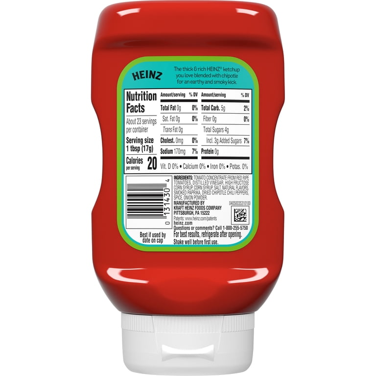 Heinz Tomato Ketchup with Chipotle, Medium Spice Level, 14 oz