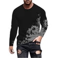 thumbnail image 2 of Blusas y camisas de manga larga y cuello redondo para hombre, camisetas informales con estampado de cuello redondo, blusas de manga corta para hombre, 2 of 5
