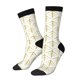 thumbnail image 1 of Balery White And Gold Geometry Calcetas Largas con Estampado para Hombre y Mujer – Suaves y Transpirables, Talla Única (US 5-11), 1 of 6