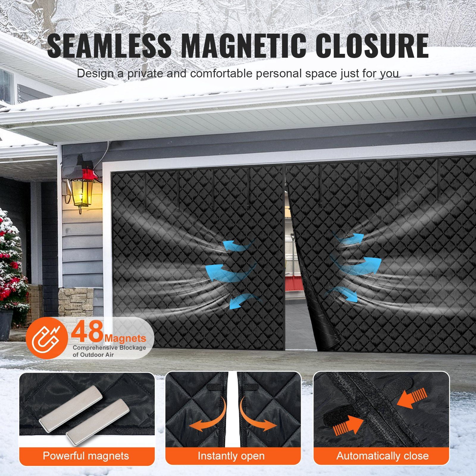 Garage Door Insulation Kit for Winter – 16.3 x 7.15 ft Thermal Screen, Energy Efficient Cover for Cold Weather Protection