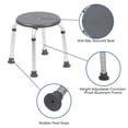thumbnail image 5 of Pemberly Row Traditional Plastic Bath and Shower Stool in Gray, 5 of 5