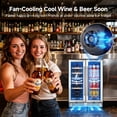 thumbnail image 6 of BODEGA Wine and Beverage Refrigerator, 24 Inch Dual Zone Wine Cooler, Freestanding or Under Counter Wine Fridge Hold 20 Bottles and 62 Cans, 6 of 10