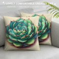 thumbnail image 3 of COMIO  Green Aloe Succulent Plant Cotton Linen Throw Pillow Case Cushion Cover Home Office Decorative for Sofa Living Room Square 18 X 18 Inches White, 3 of 5