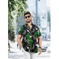 thumbnail image 2 of LA LEELA Men's Hawaiian Shirts Short Sleeve Button Down Shirt Mens Party Shirts Casual Vacation Summer Tropical Island Shirts for Men Funny M Navy, Cockatoo, 2 of 5