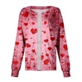 thumbnail image 3 of LHVUOA Valentine Day Trendy Jackets for Women Long Sleeve Snap Front Valentine Love Printed Nursing Uniform Shirts with Pockets, 3 of 4