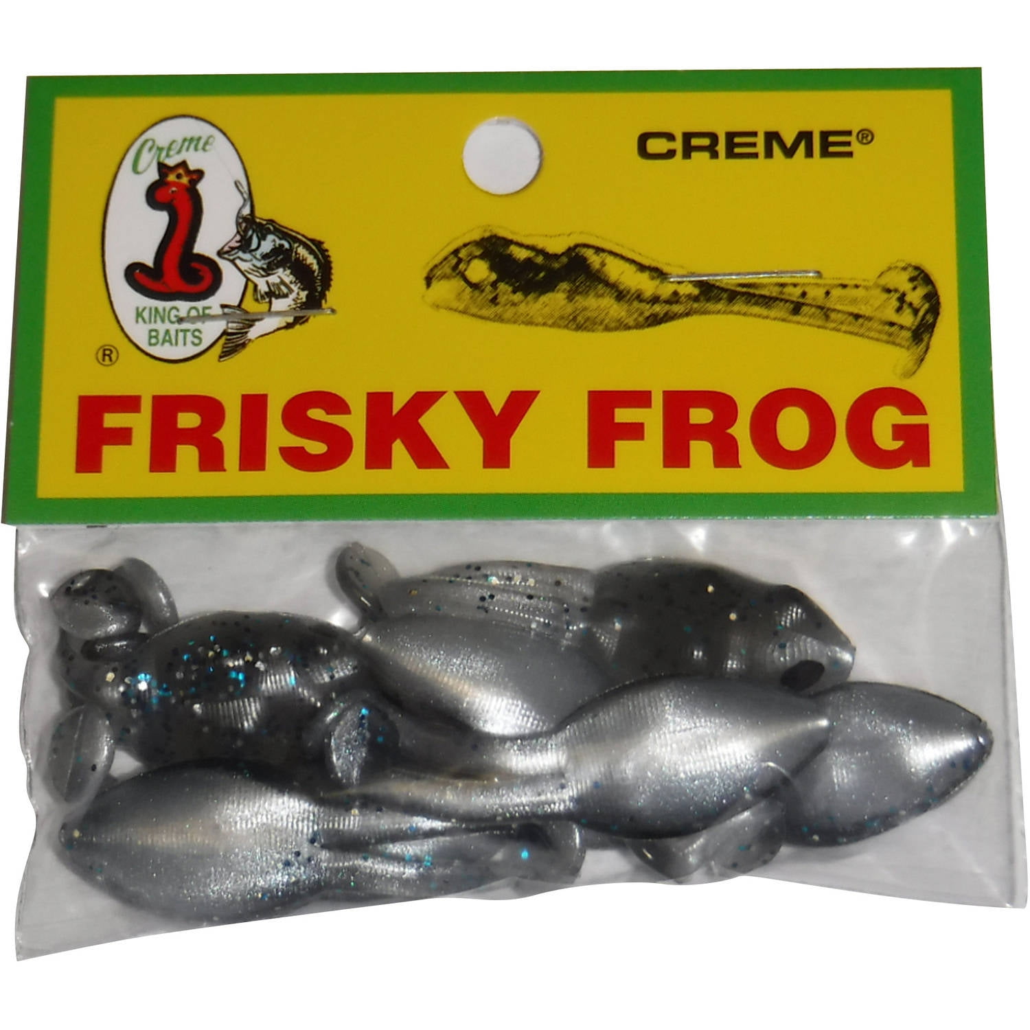 (1 pack) Crème 1.5" Frisky Frog Lure 7pk, Blue Thunder
