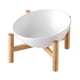 thumbnail image 2 of Cuenco para gatos inclinable de 45  degree, con soporte de madera, alimentador de alimentos, antideslizante, cuenco portátil de cerámica para mascotas de , Blanco Yinane Cuenco para gatos, 2 of 5