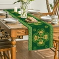 thumbnail image 2 of Sm:)e Green Stripes Shamrocks St.Patrick's Day Table Runner 13x72 Inch, 2 of 6