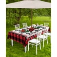 thumbnail image 4 of Fsddascl Christmas Tree Outdoor Tablecloth - 52x70 Inch Rectangle Dining Table Cover, Xmas Snowflake Red Black Plaid Waterproof Outdoor Table Cloth with Umbrella Hole & Zipper for Picnic/Patio/Party, 4 of 7