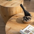 thumbnail image 6 of 21" Vintage Bucket Shaped Coffee Table, Round Coffee Table with Storage for Living Room, Rustic Cocktail Table with Lid, End Side Table for Dining Room, Natural Wood Grain, 6 of 9
