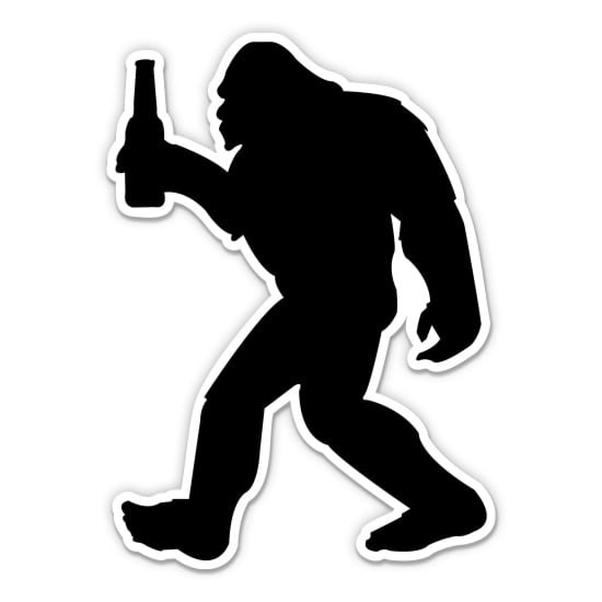 Bigfoot with Beer - 3" Vinyl Sticker - For Car Laptop Water Bottle Phone - Waterproof Decal