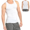thumbnail image 2 of 9 Men A-Shirt Cotton Tank Top Muscle Ribbed Casual Tee Muscle Undershirt White L, 2 of 3