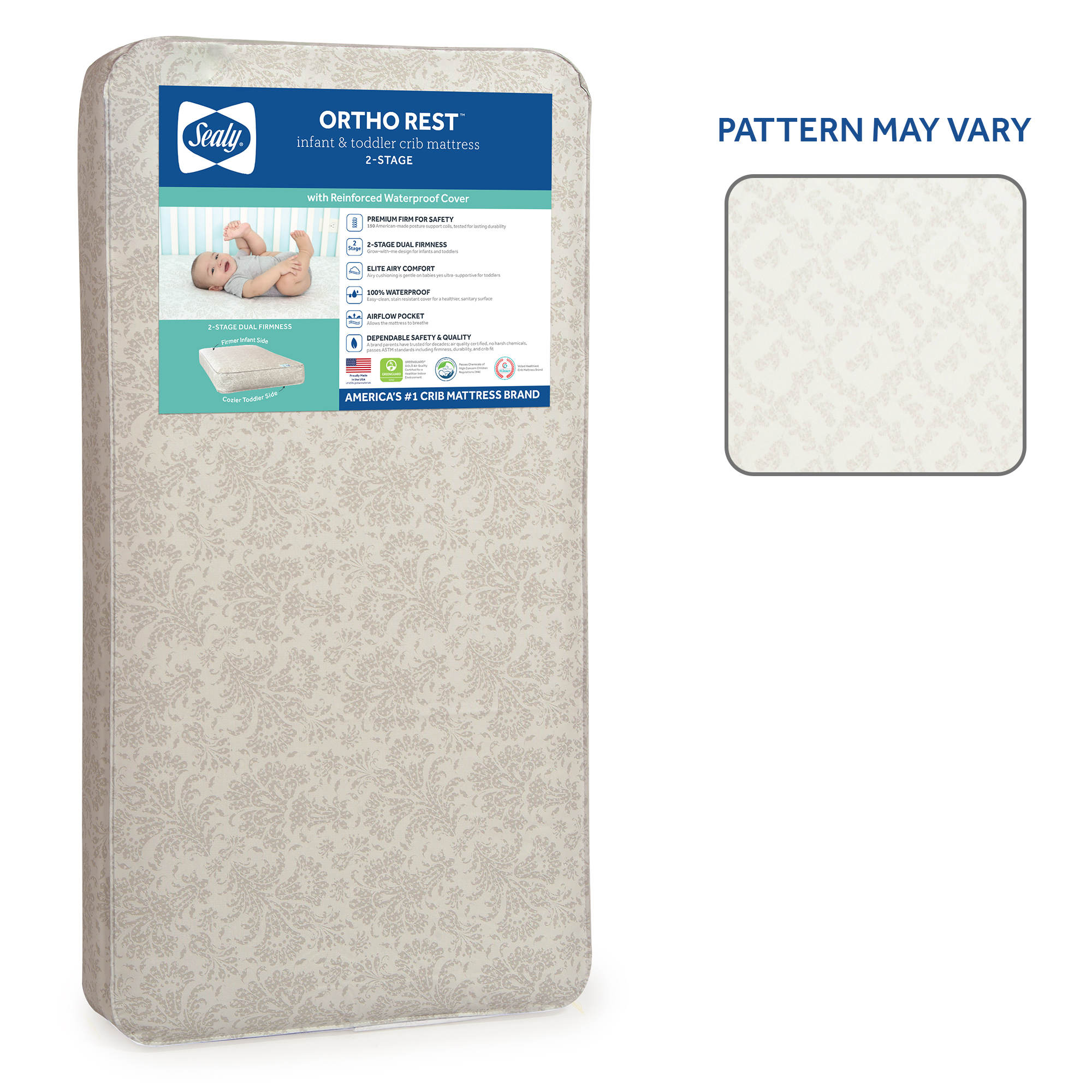 Sealy Ortho Rest 2-Stage Crib and Toddler Mattress photo 2