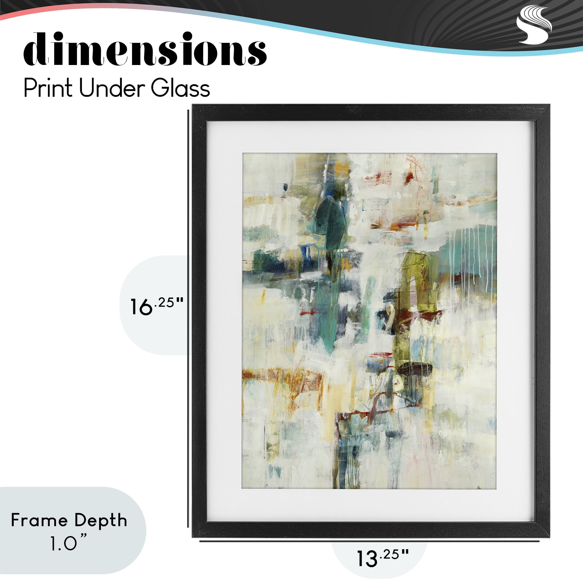 Stupell Industries Dynamic Paint Drips Black Framed Print Under Glass, design by Lisa Ridgers