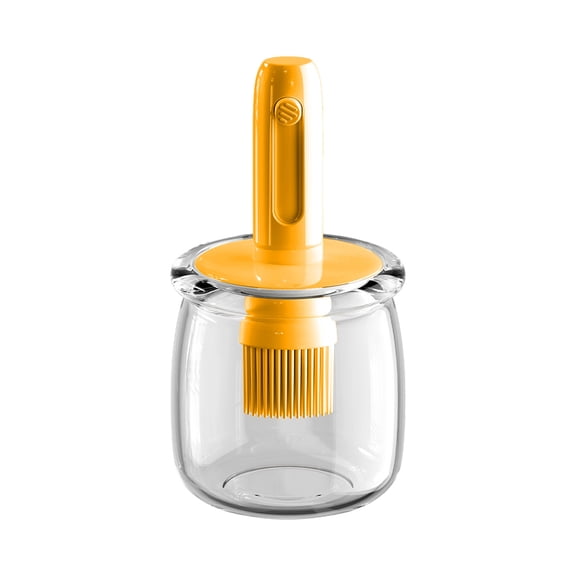 Oil Bottle Glass with Brush PP for Cooking Baking Barbecue Drizzling Basting High Temperature