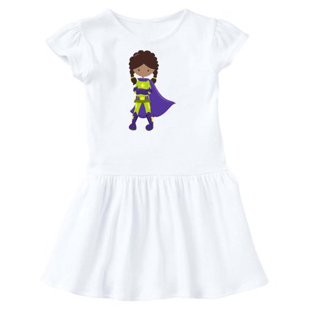 

Inktastic African American Girl Superhero Green Costume Gift Toddler Girl Dress