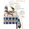thumbnail image 2 of 4th of July Country Star Table Cloth, Independence Day Patriotic Red Blue Plaid Waterproof Tablecloth for Square Tables, Washable Fabric Table Cover for Restaurant Kitchen Dining Tables 54"x54", 2 of 6