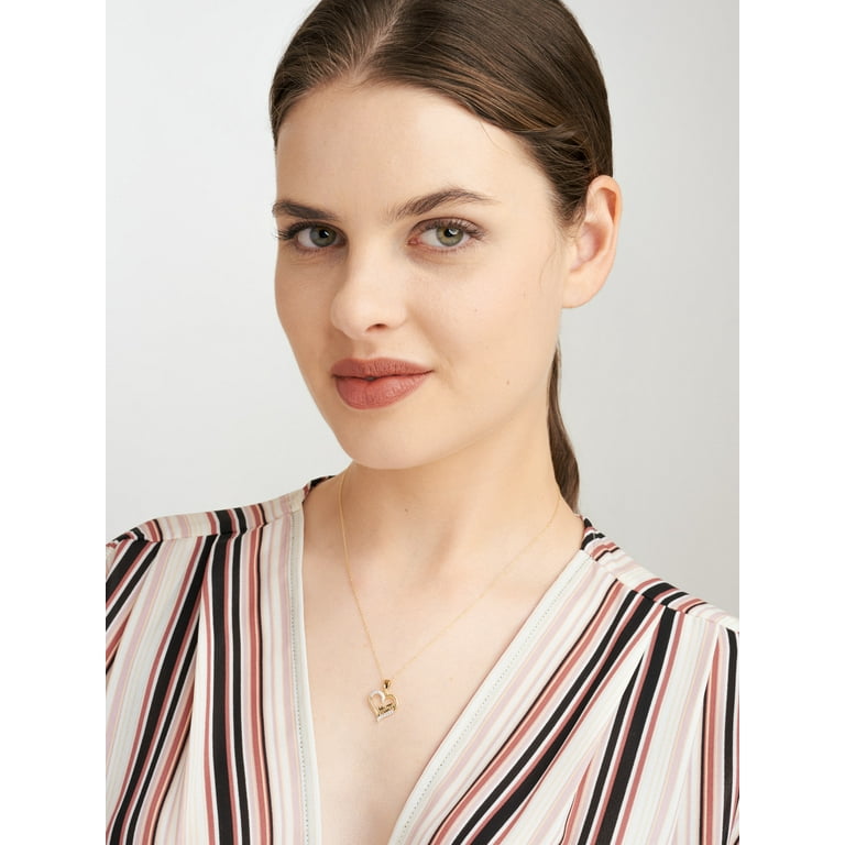 hn♡mama Forever Facets Mom Heart Cubic Zirconia 18