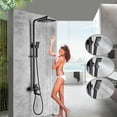 thumbnail image 3 of Matte Black Shower Faucet System Bathroom Rainfall Head Combo with Handle Spray, 3 of 9