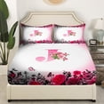 thumbnail image 3 of Erosebridal Letter Initial Bed Sheets Set Queen Size,Monogrammed Personalized Bedding Queen Size,Flower Decor,Ultra Soft,4 Pieces, 3 of 7