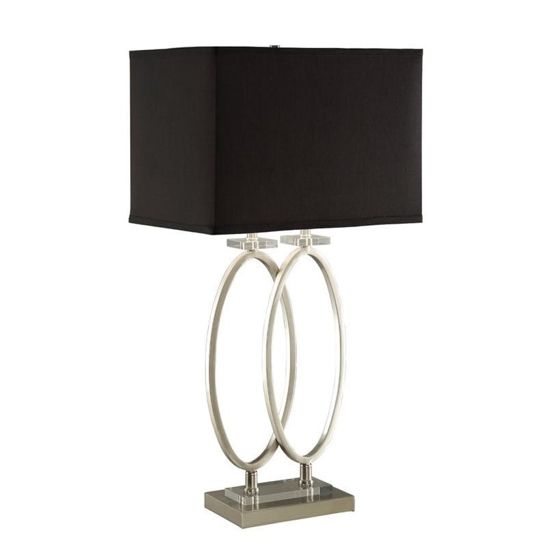 Allora Metal Table Lamp In Black And, Brass Table Lamp Black Oval Shade