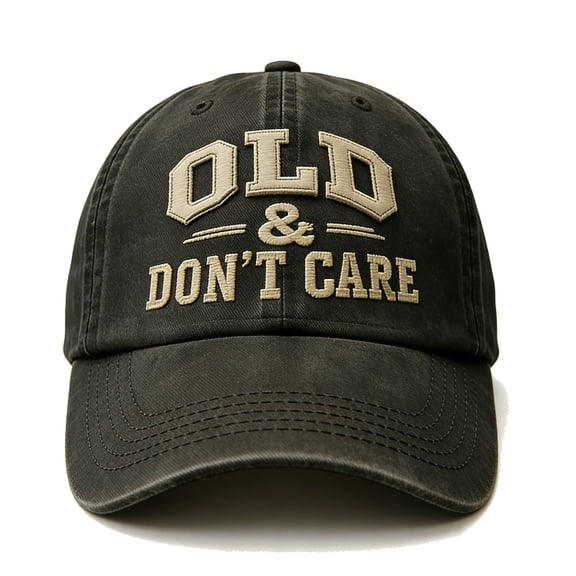 Old and Don't Care Hat, Vintage Distressed Old & Don’t Care Cap, Retro Unisex Hat, Adjustable Funny Baseball Cap