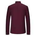 thumbnail image 4 of Yaoyar Mens Suit Blazer Jackets Solid Muti-Button Stand Collar Silm Royal Wedding Gentleman Suit Coats Wine XL, 4 of 8
