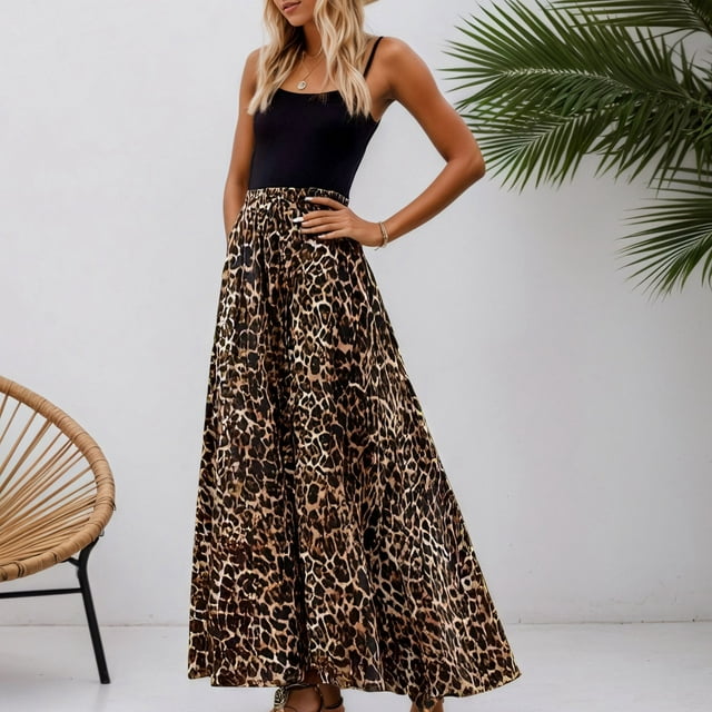 UANWENN Jupe à Imprimé Floral pour Femmes, Jupe Midi Décontractée en Ligne pour un Usage Quotidien, Tenue Polyvalente, Tissu Extensible Confortable, Jupe de Maison Mobile, Jupe de Maillot de Bain, Jupe de Table Jetable, Grande Taille