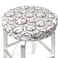 thumbnail image 3 of Kdxio Cute Baseball Print Stool Covers Round,Stretch Round Bar Stool Covers Washable Bar Stool Cushion Slipcover for 12-15 Inch Chair, 3 of 7