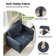 thumbnail image 4 of Welzona 33" Teddy Fabric Accent Chair, Comfy Reading Armchair for Living Room & Bedroom, Tool-Free Assembly, Blue, 4 of 9