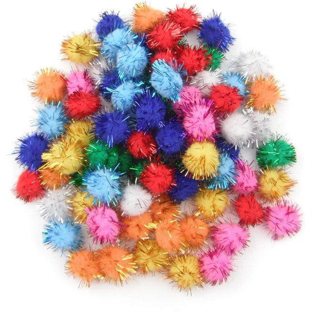 EcoNesxp Tout-en-un Multi-Couleur Pailleté Pompon UrbanMingle 20mm Bleu Or Rouge