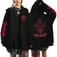 thumbnail image 4 of Sudadera con capucha gótica con cremallera de caballero japonés, chaqueta informal de otoño e invierno, sudaderas para hombres y mujeres, jersey Harajuku, abrigo de calle de hip hop, 4 of 4