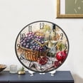 thumbnail image 4 of WOBOGO Fruit Basket with White Wine Acrylic Wall Clock Battery Operated 9.5in Silent No Tick Bedroom Living Room Office Classroom Decoration, 4 of 10