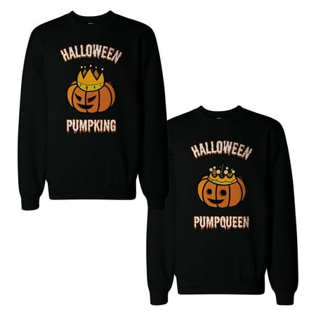 Halloween Pumpking And Pumpqueen Couple Sweatshirts Matching