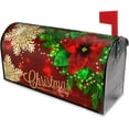 thumbnail image 3 of Christmas Mailbox Covers Poinsettia Gold Snowflake Xmas Magnetic Letter Post Box Cover Standard Size 18x21 Inch Garden Yard Home New Year Holiday Decorative, 3 of 6