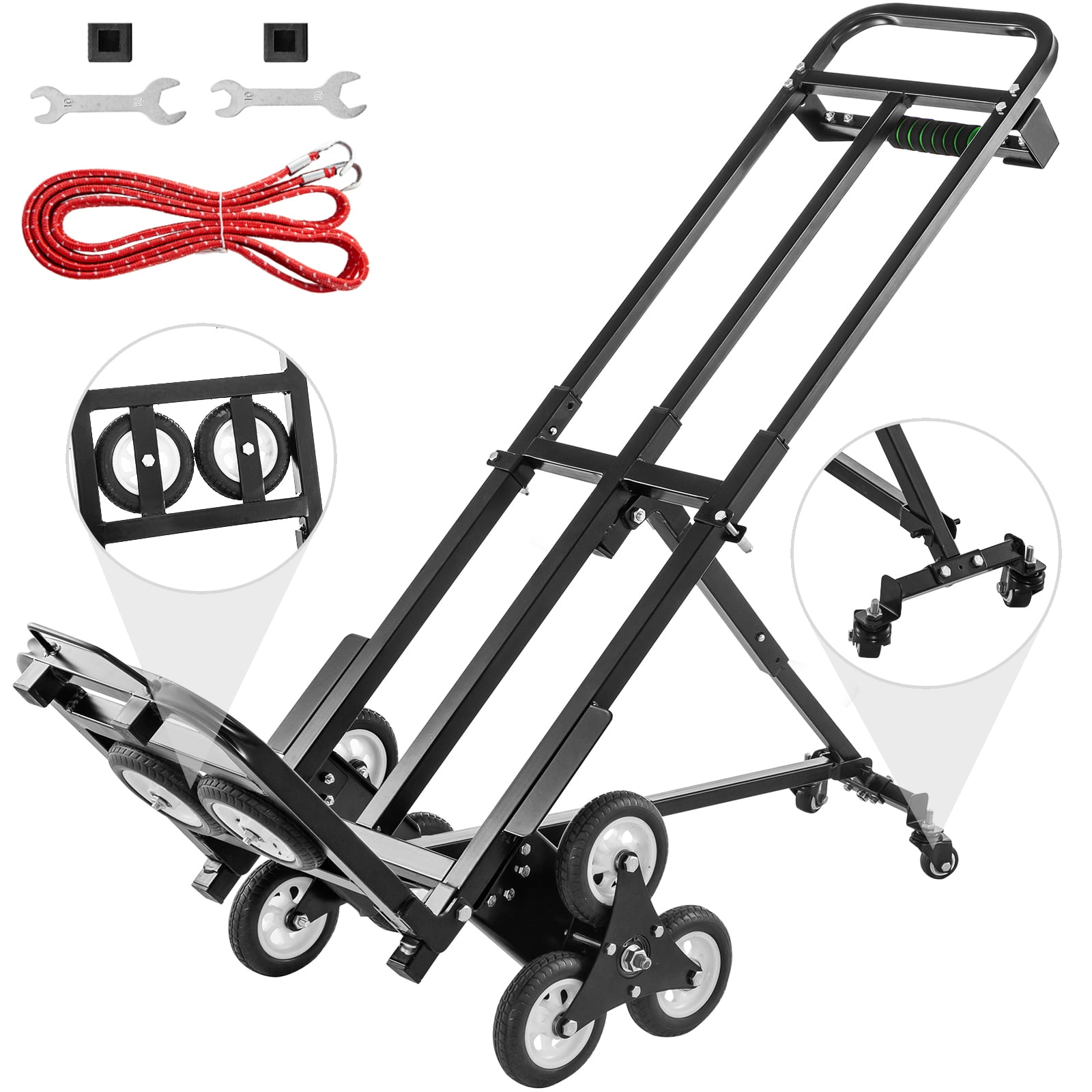Heavy Duty with 6 Wheels Portable Folding Trolley for Upstairs Cargo Transportation Solid Rubber Tires-330 lbs Barrow Hand Truck Yosoo Health Gear Stair Climber Hand Truck