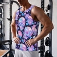 thumbnail image 5 of Lsque crystal Skull flower Pattern Mens Tank Tops Muscle Athletic Quick Dry Sleeveless Workout Fitness T Shirts Beach Tank Top, Loose-fit Sleeveless Shirt for Men-XX-Large, 5 of 7