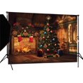 thumbnail image 1 of BSDHOME Polyester 7x5ft Cadeaux Arbre de Noël Fond de Cheminée Accessoires de Studio Photo, 1 of 4